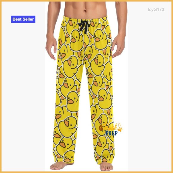 Men's Loose Fit Pajama Pants with Pockets Polyester Spandex Blend